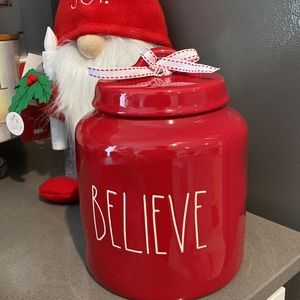 NWT RAE DUNN BELIEVE CHRISTMAS cookies canister